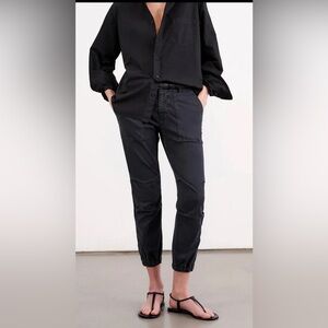 Nili Lotan Cropped Military Pant, size 6, navy blue.